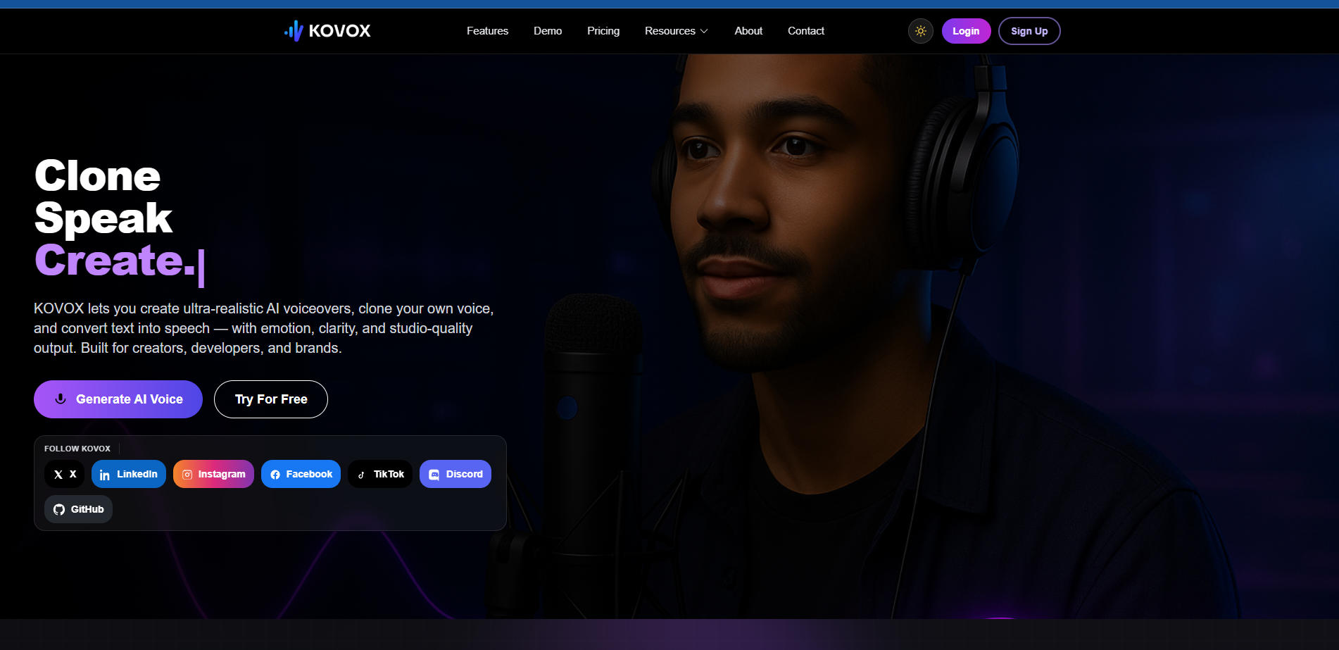 KOVOX conversational voice platform dashboard
